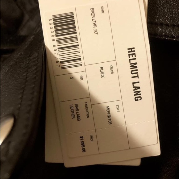 Brand New Helmut Lang Black Leather Biker Jacket Small - Picture 6 of 6